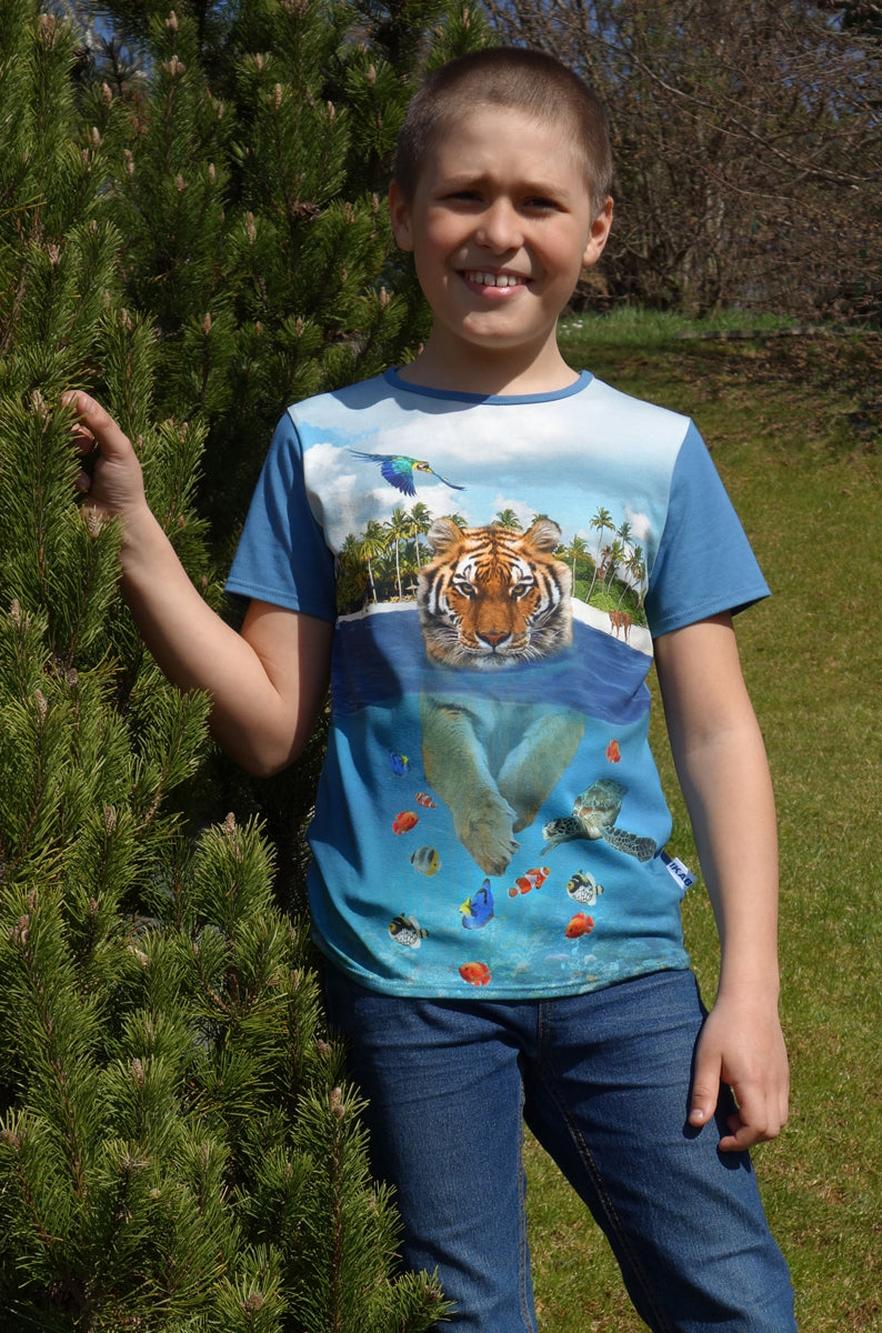 Tričko biobavlna, chlapčenské tričko, tiger