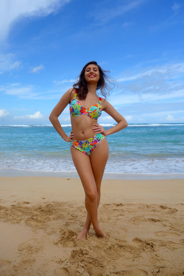 Two-piece unpadded floral swimsuit IKAB structured 78