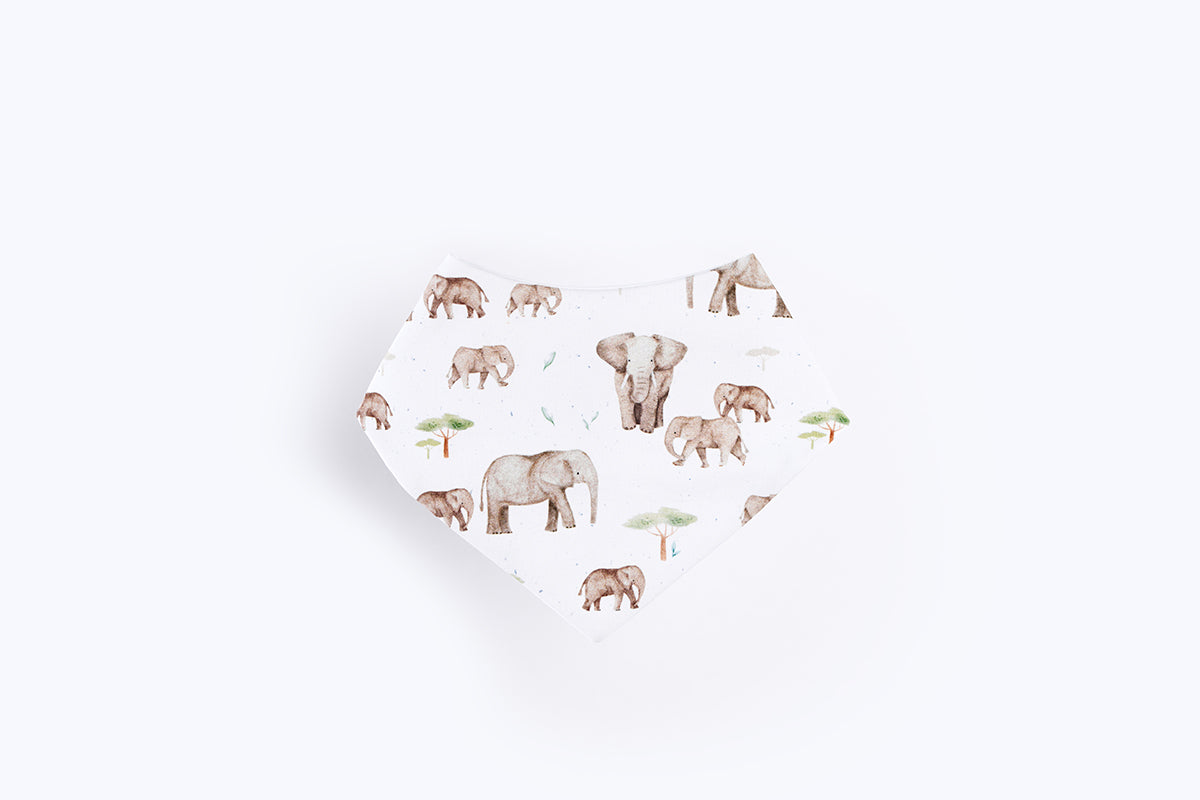 Bib scarf - Mama and baby elephant
