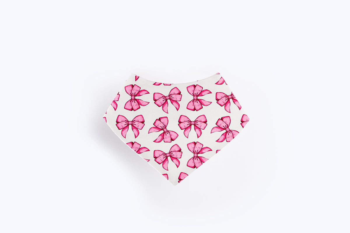 Bandana Bib - Pink Bows