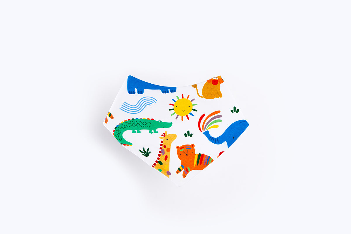 Bib Scarf - Animals and Rainbow