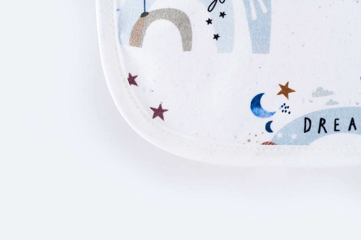 Bib with Waterproof Backing - Rocket and Rainbow