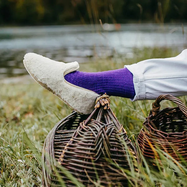 Chausson polaire écru avec chaussette