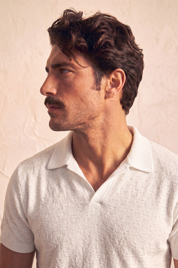 Polo Tramata Uomo Bianco