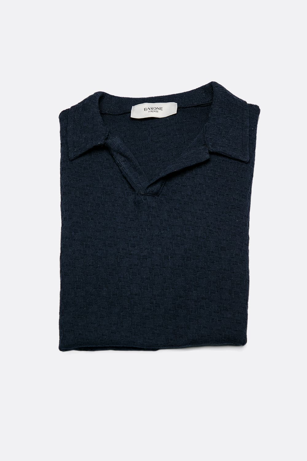 Polo de punto azul para hombres