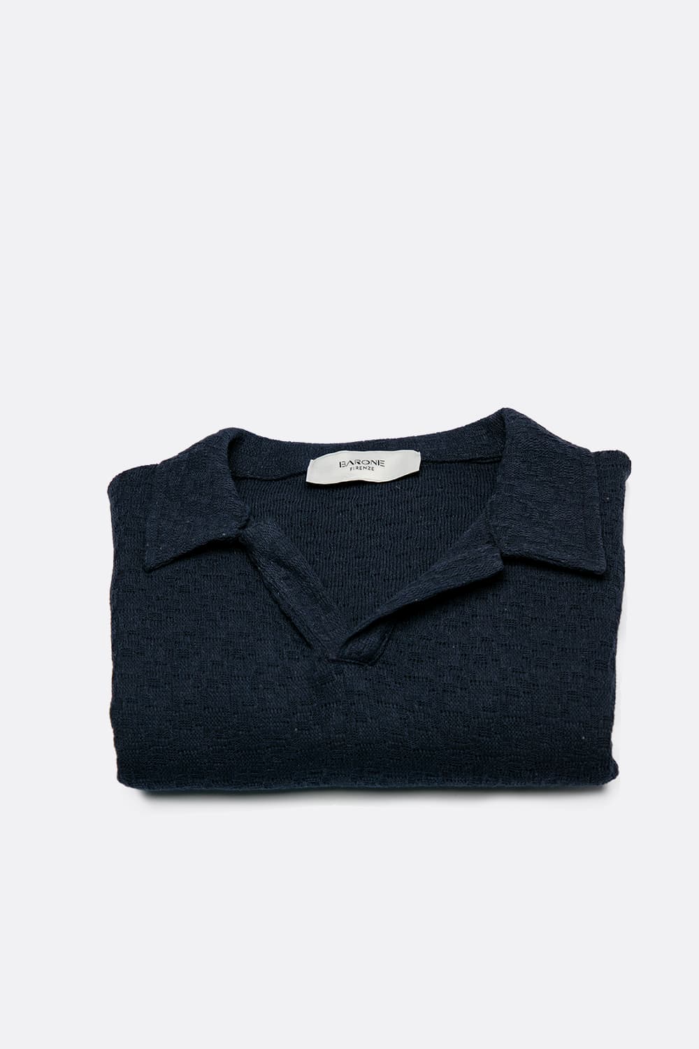 Polo de punto azul para hombres