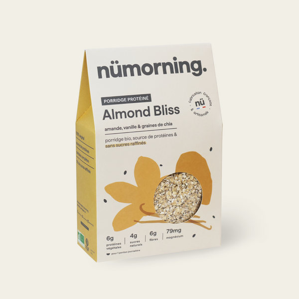 Paquet de porridge bio Almond Bliss, à la vanille et aux amandes, de la marque nümorning