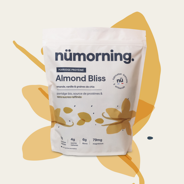Paquet de 1kg de porridge bio Almond Bliss nümorning, à la vanille et aux amandes