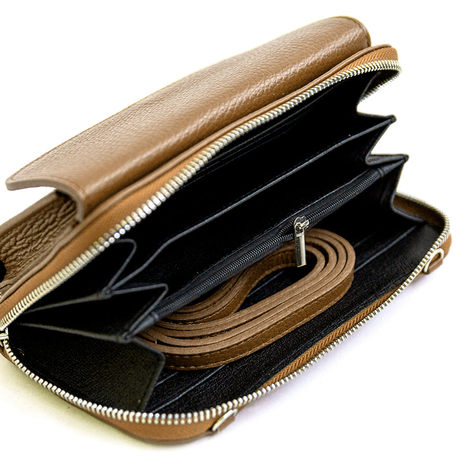 PHONE HOLDER - biscuit dollar leather