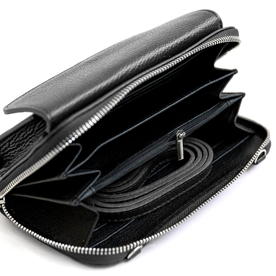 PHONE HOLDER - black dollar leather