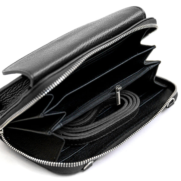 PHONE HOLDER - black dollar leather