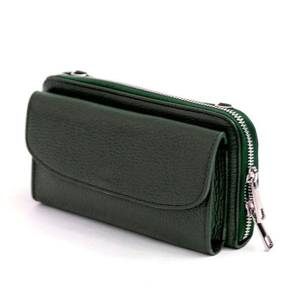 PHONE HOLDER - green dollar leather