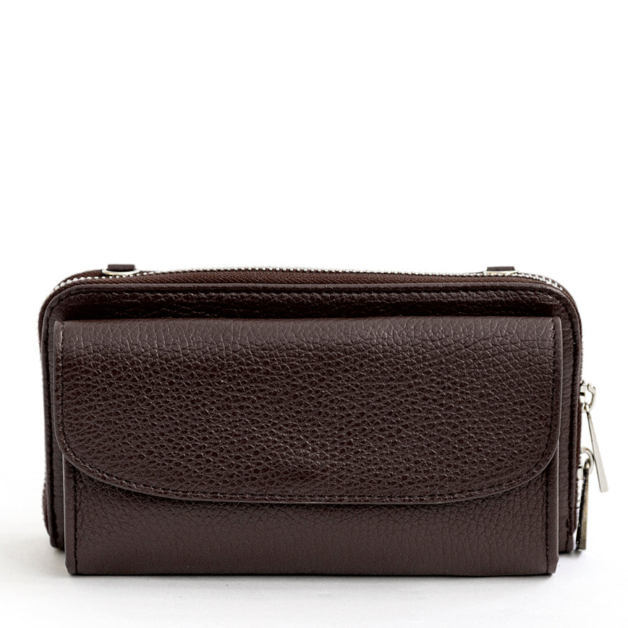 PHONE HOLDER - dollar leather dark brown