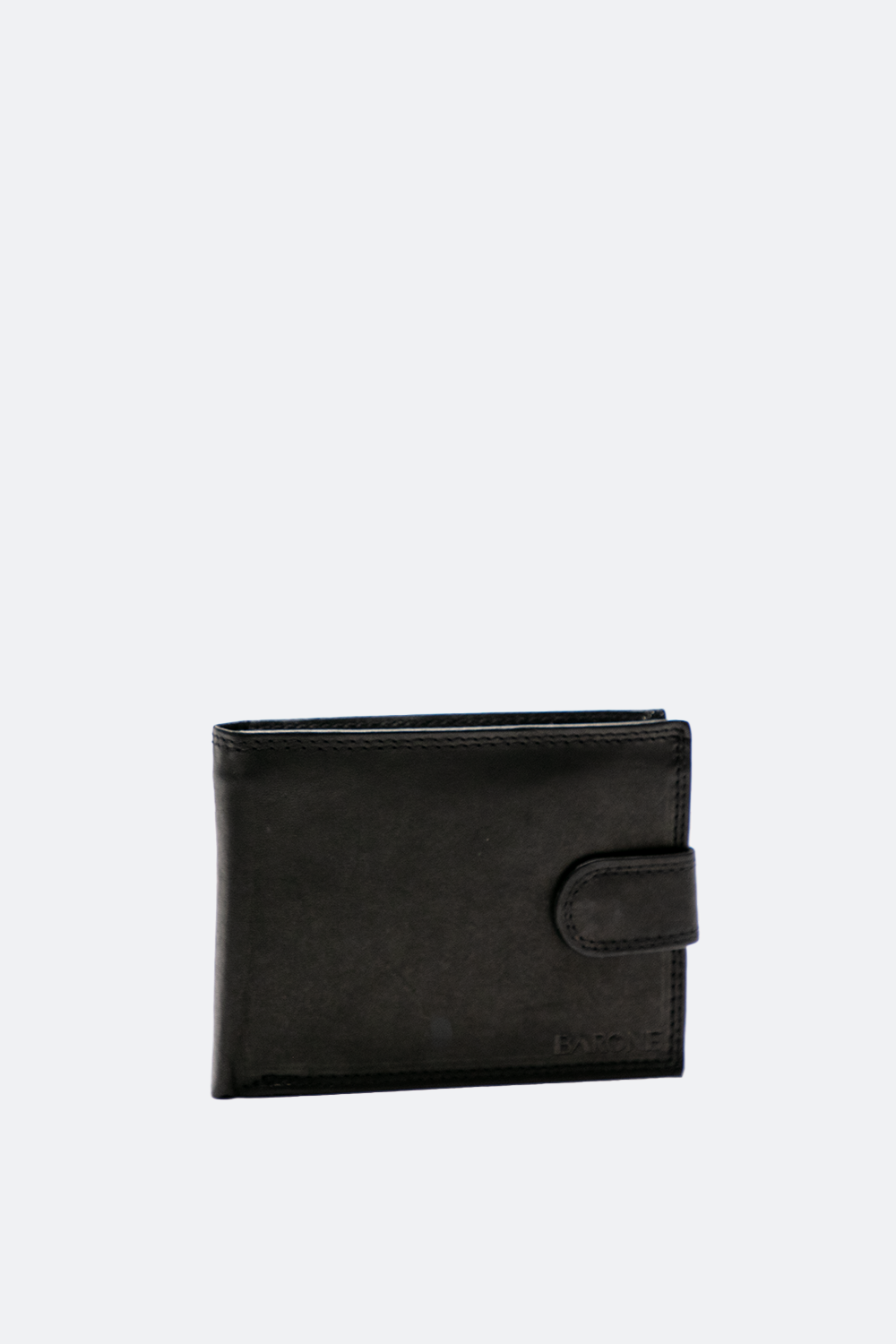 Portefeuille lisse avec bouton noir