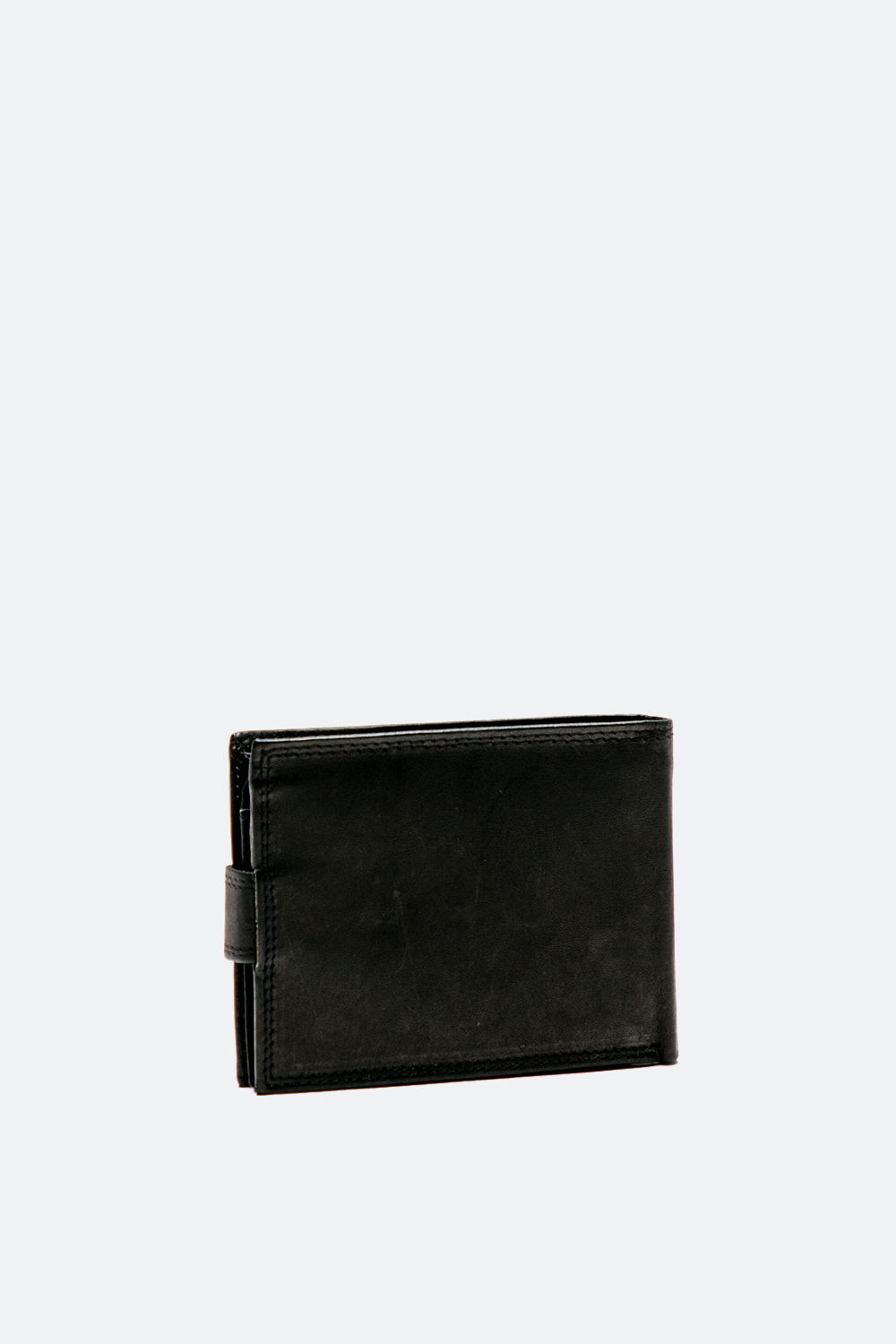 Portefeuille lisse avec bouton noir