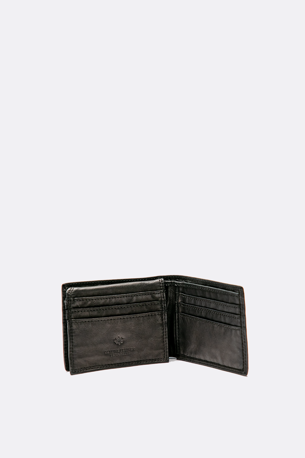 Portefeuille noir lisse pour hommes