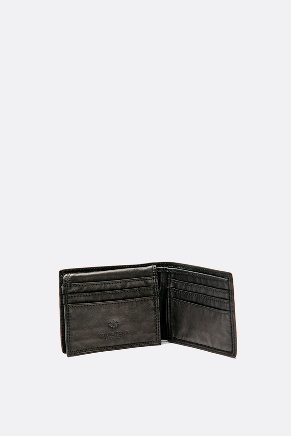 Portefeuille noir lisse pour hommes