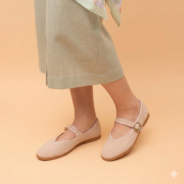 Mary-Jane Friulana V-neck Sand Leather