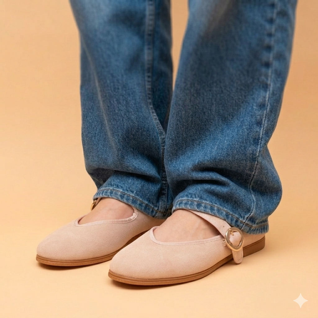 Mary-Jane Friulana V-neck Sand Leather