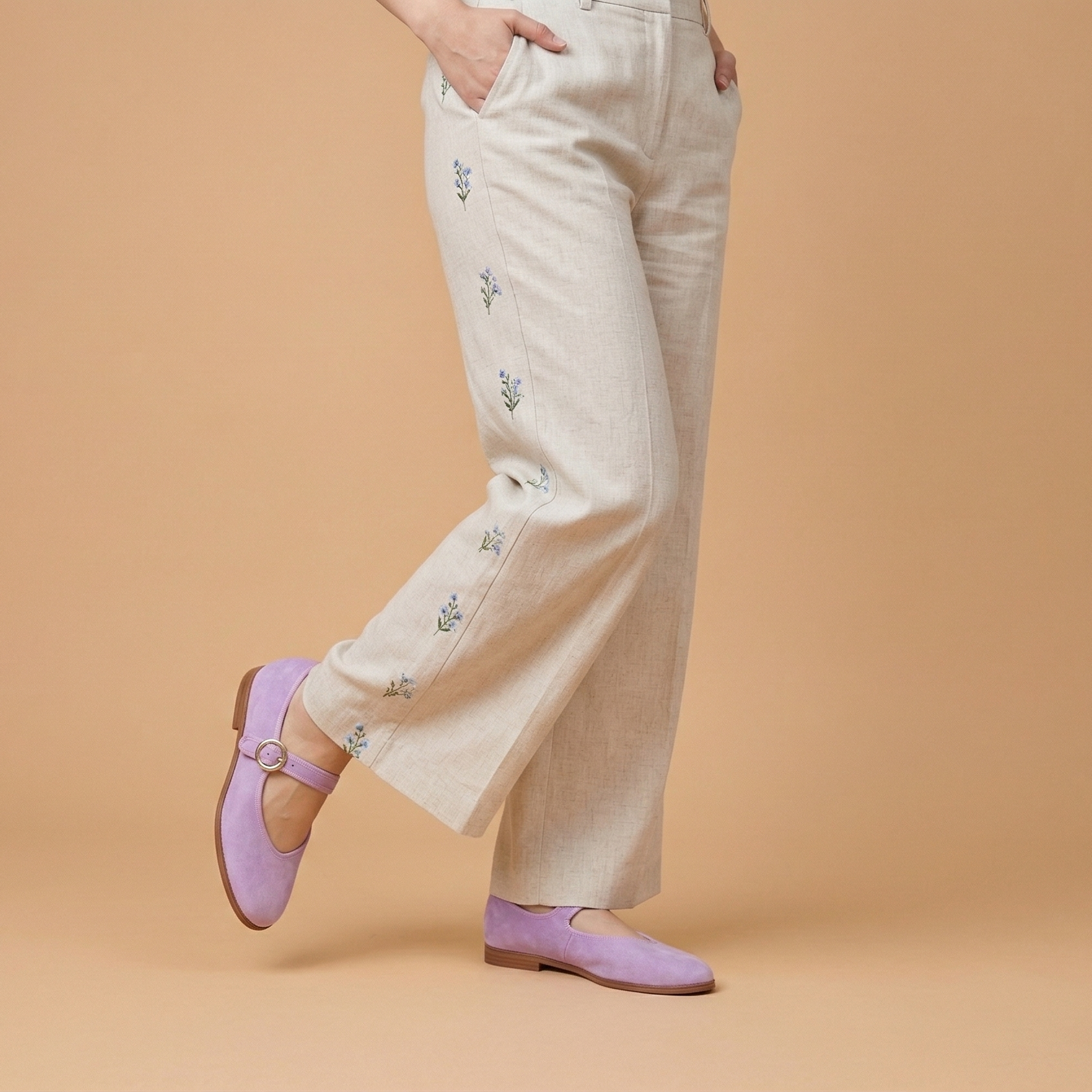 Mary-Jane Friulana V-neck Lilac Leather