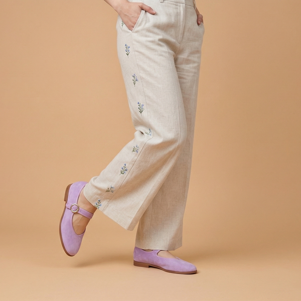 Mary-Jane Friulana V-neck Lilac Leather