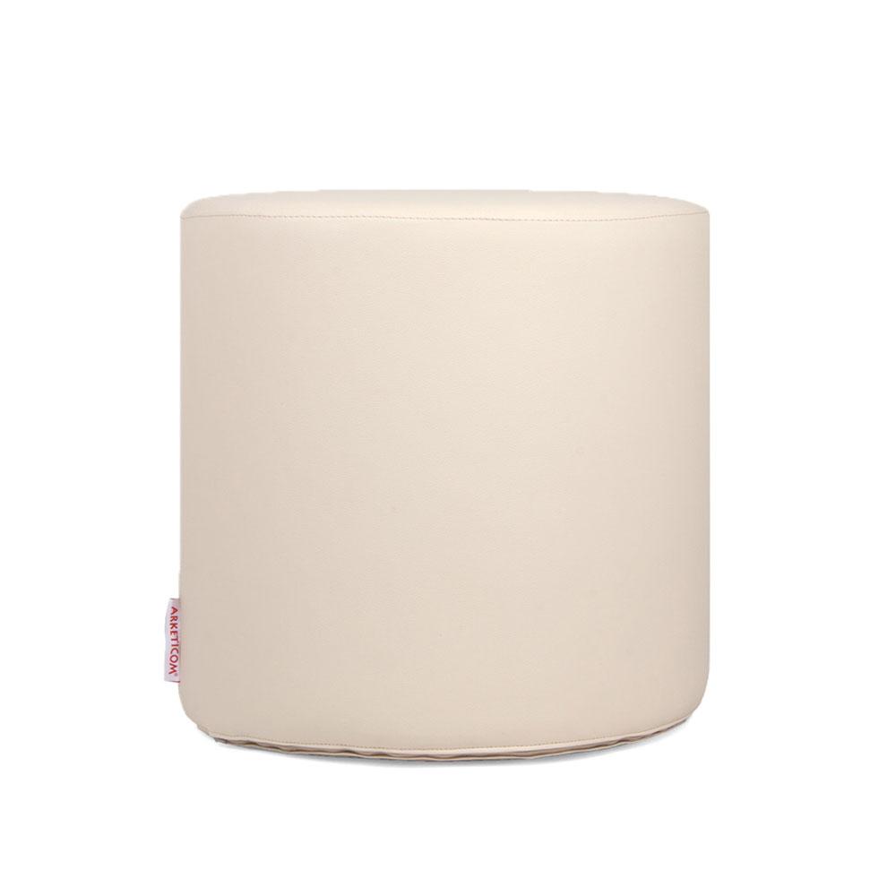 Pouf Poggiapiedi, Pouf in Ecopelle Rotondo, Pouf 35x35 cm, Chill (6076810657986)