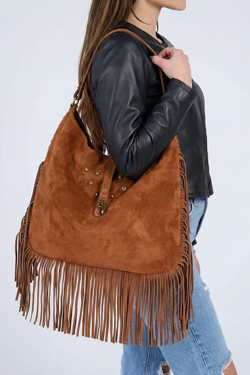 Prato camoscio borsa 100% vera pelle Made in Italy - Barone Firenze