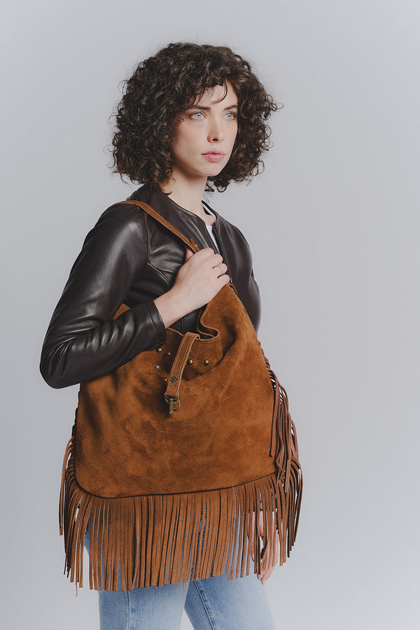 Prato camoscio borsa 100% vera pelle Made in Italy - Barone Firenze
