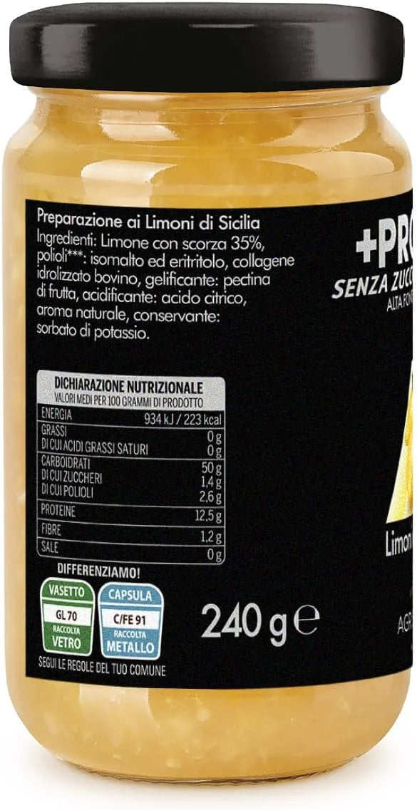 Preparación de Limón con Proteína sin Azúcares