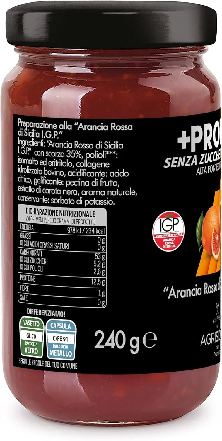 Preparation for 'Sicilian Blood Orange I.G.P.' with Sugar-Free Proteins