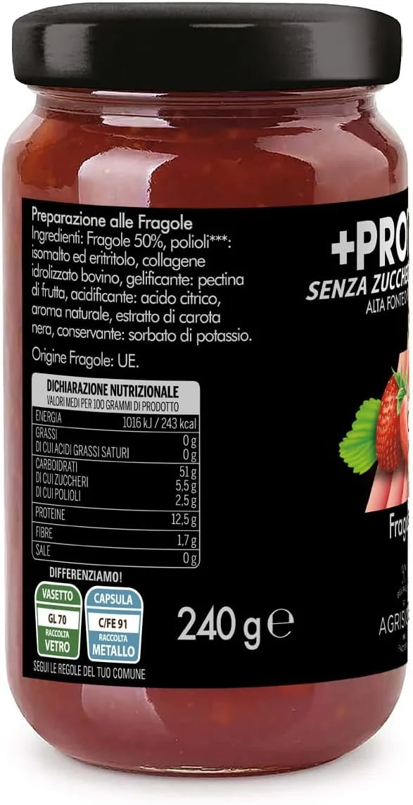 Strawberry Preparation with Protein without Sugars