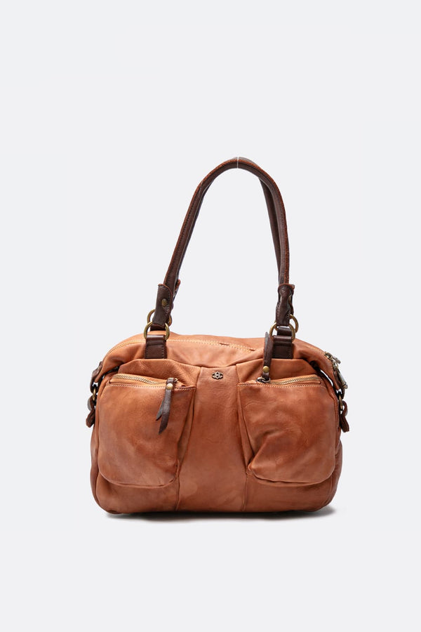 Borsa Puntala Bicolore 100% vera pelle Made in Italy - Barone Firenze