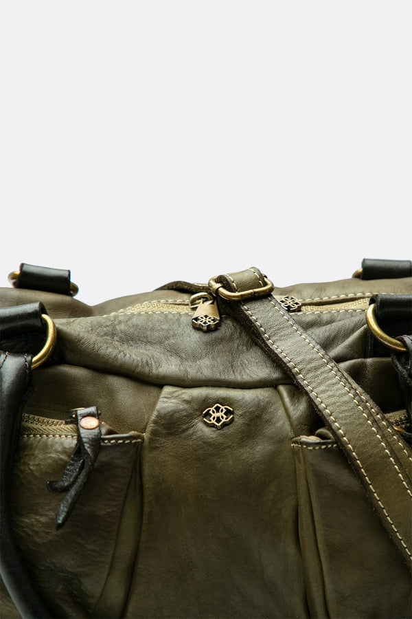 Borsa Puntala Bicolore 100% vera pelle Made in Italy - Barone Firenze