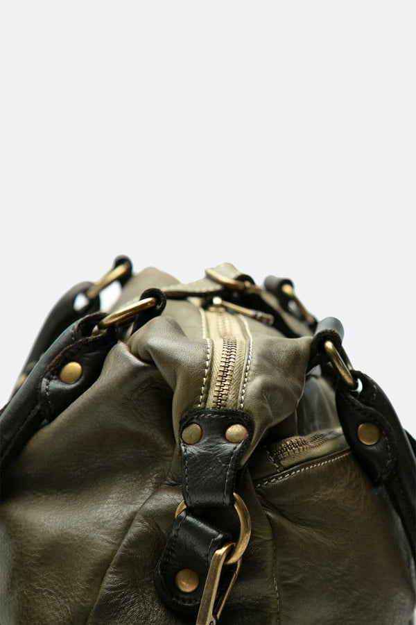 Borsa Puntala Bicolore 100% vera pelle Made in Italy - Barone Firenze