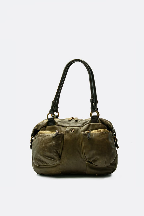 Borsa Puntala Bicolore 100% vera pelle Made in Italy - Barone Firenze