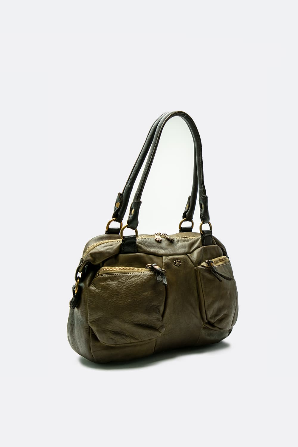 Borsa Puntala Bicolore 100% vera pelle Made in Italy - Barone Firenze