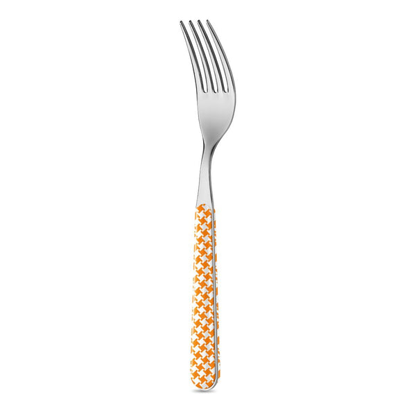 6 Table Forks - Orange Houndstooth BD14016O