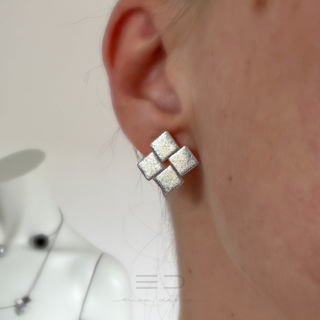 Quattro earrings | lilac/coral