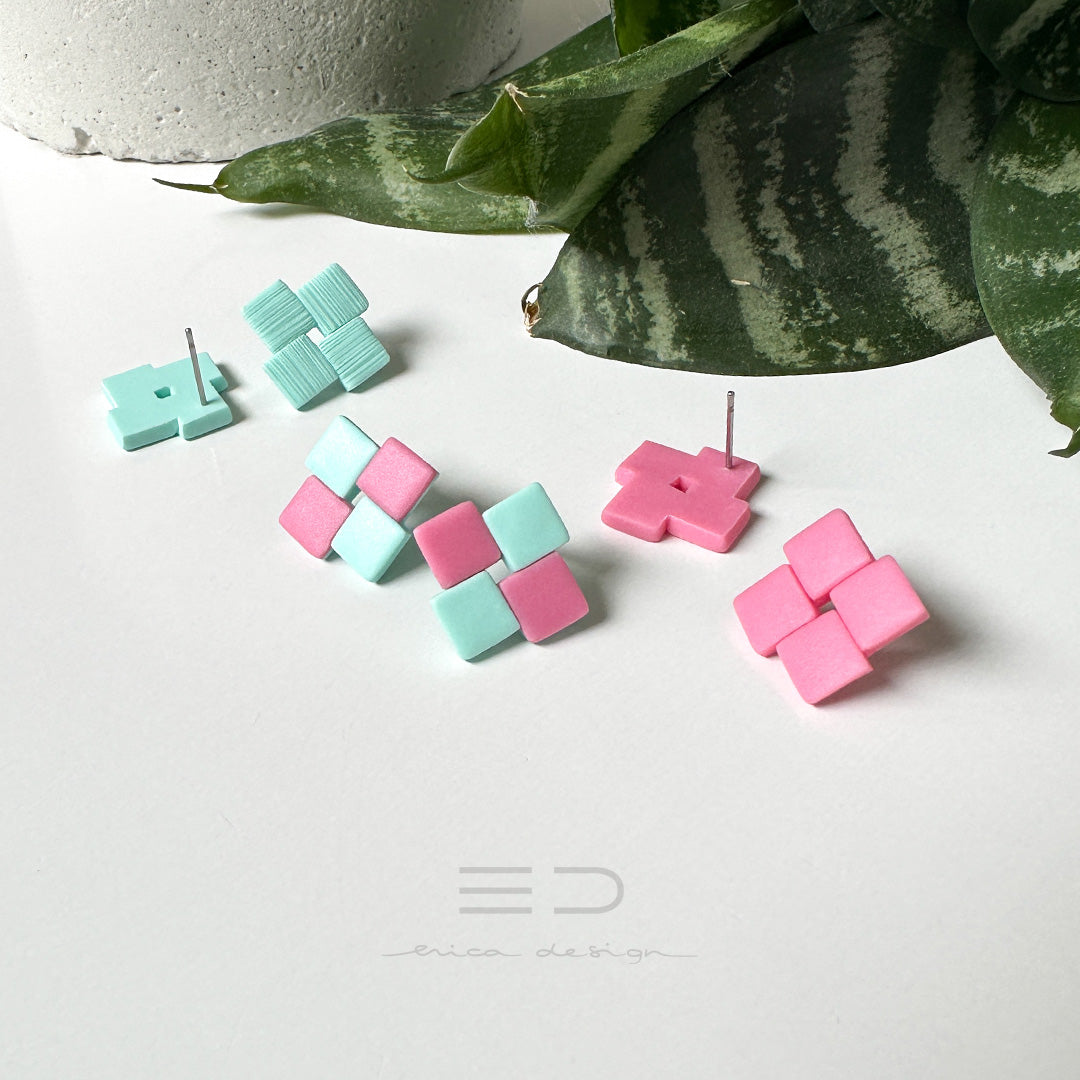 Uhani Quattro | mint roza