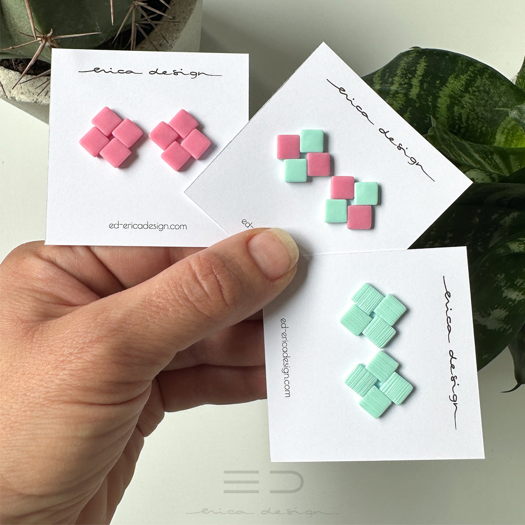 Uhani Quattro | mint roza