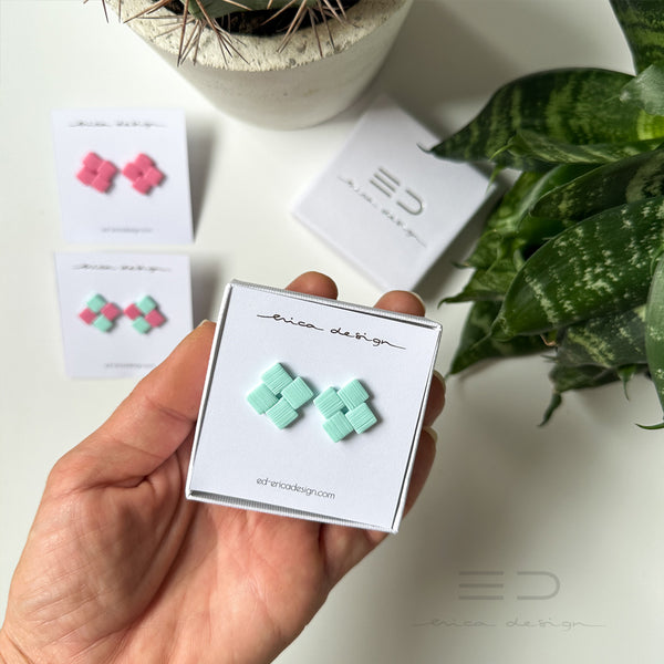 Uhani Quattro | mint roza