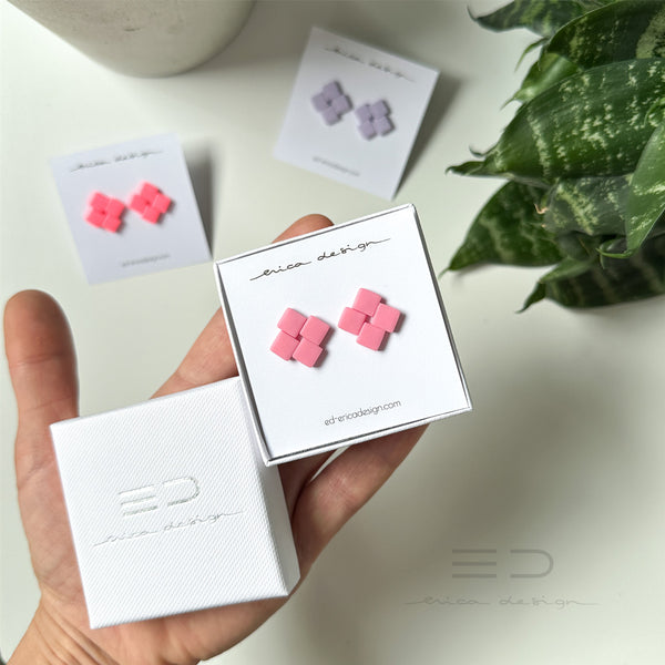 Uhani Quattro | mint roza