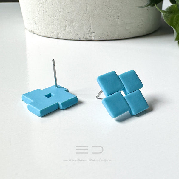 Boucles d'oreilles Quattro | bleu/vert
