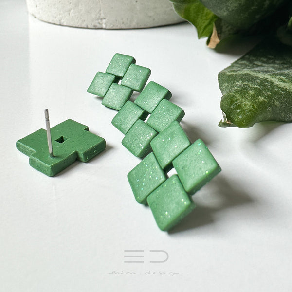 Boucles d'oreilles Quattro | bleu/vert