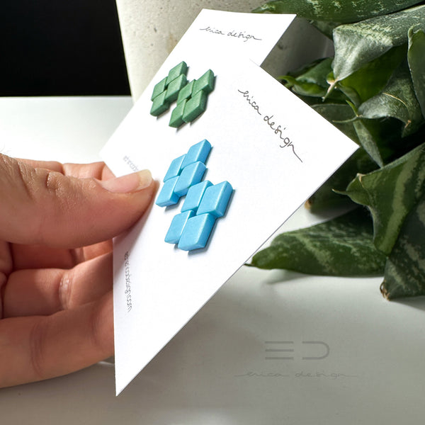 Boucles d'oreilles Quattro | bleu/vert