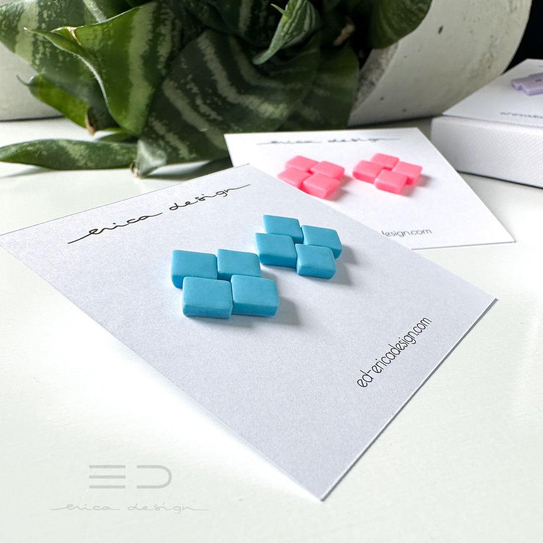 Boucles d'oreilles Quattro | bleu/vert