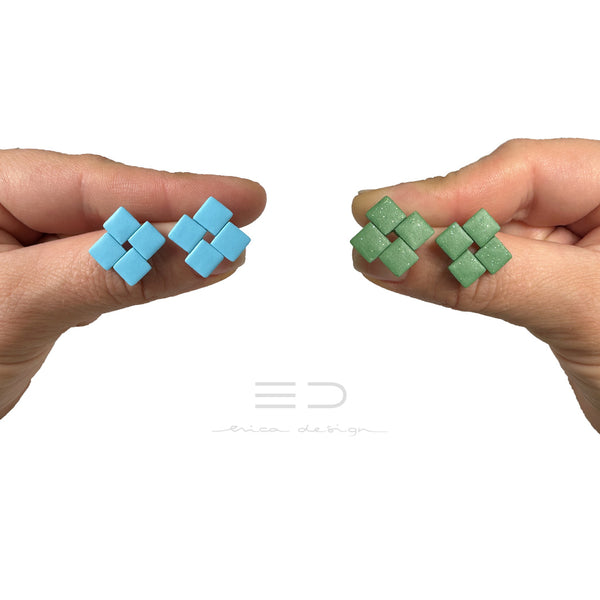 Quattro earrings | blue/green