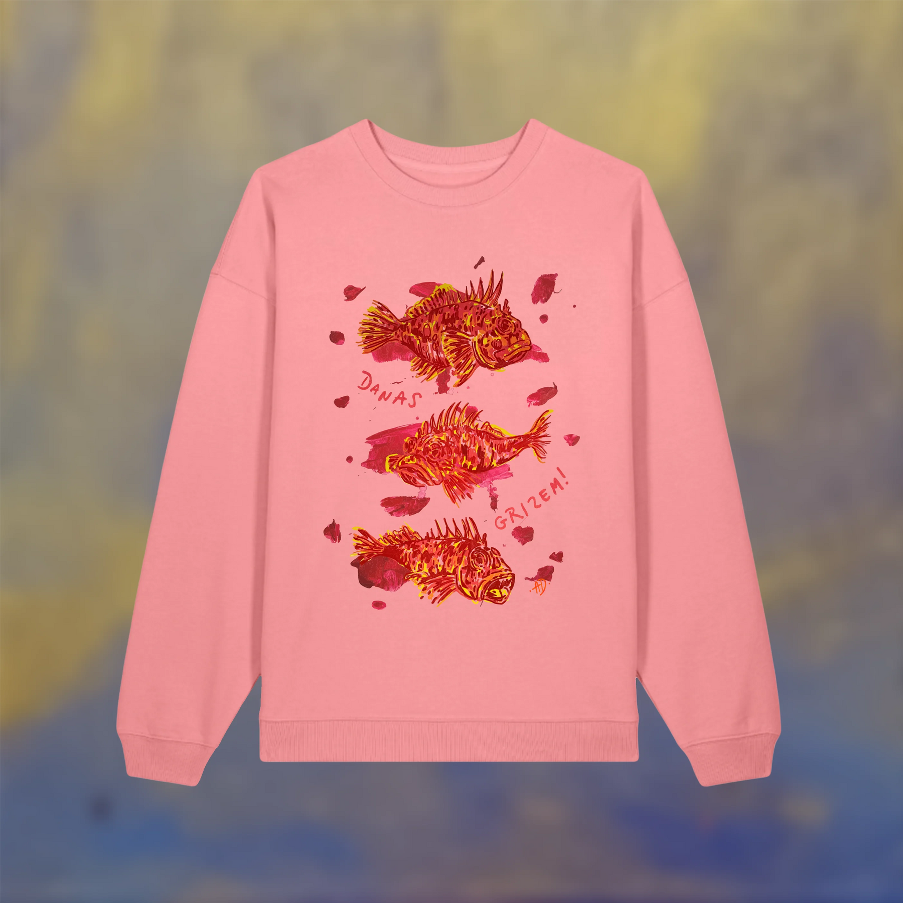 Oversized sweatshirt - Scad fish 'today I bite'