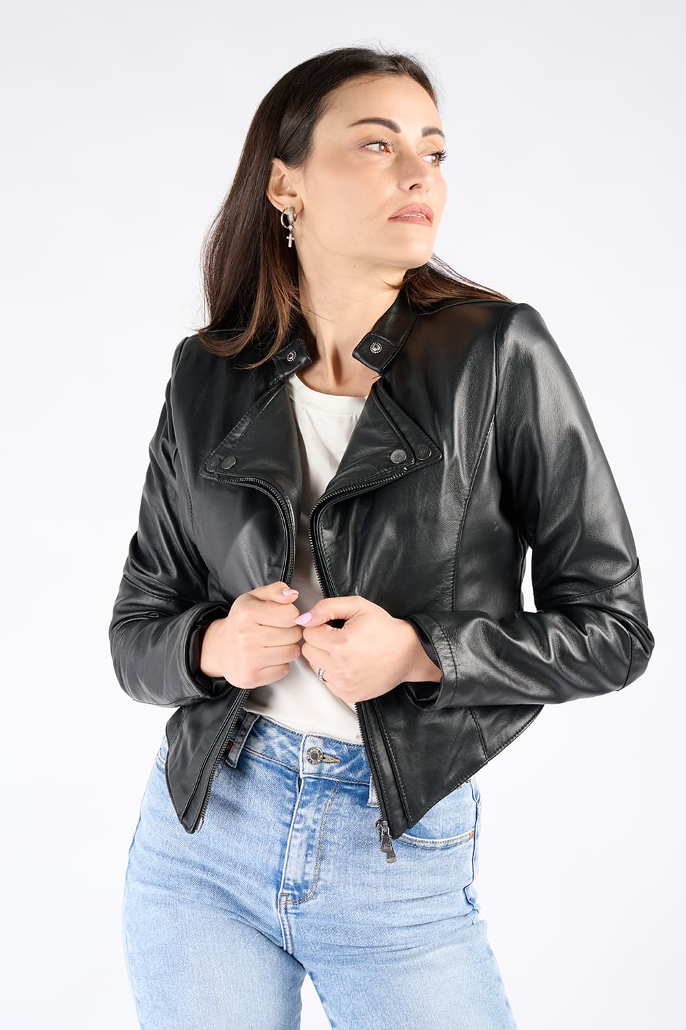 Rebe giacca donna 100% vera pelle Made in Italy- Barone Firenze 