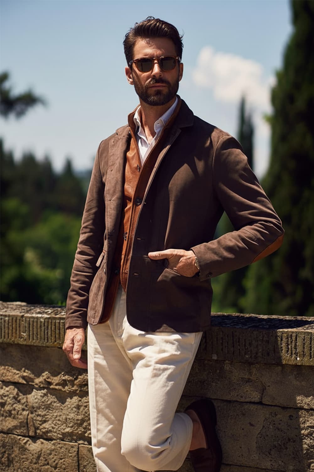 Renga Nabuk Bicolore giacca uomo 100% vera pelle Made in Italy - Barone Firenze